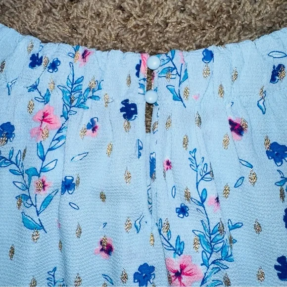 Juicy Couture Light Blue Floral MiNI Dress XXL high neck summer dress - Picture 8 of 10